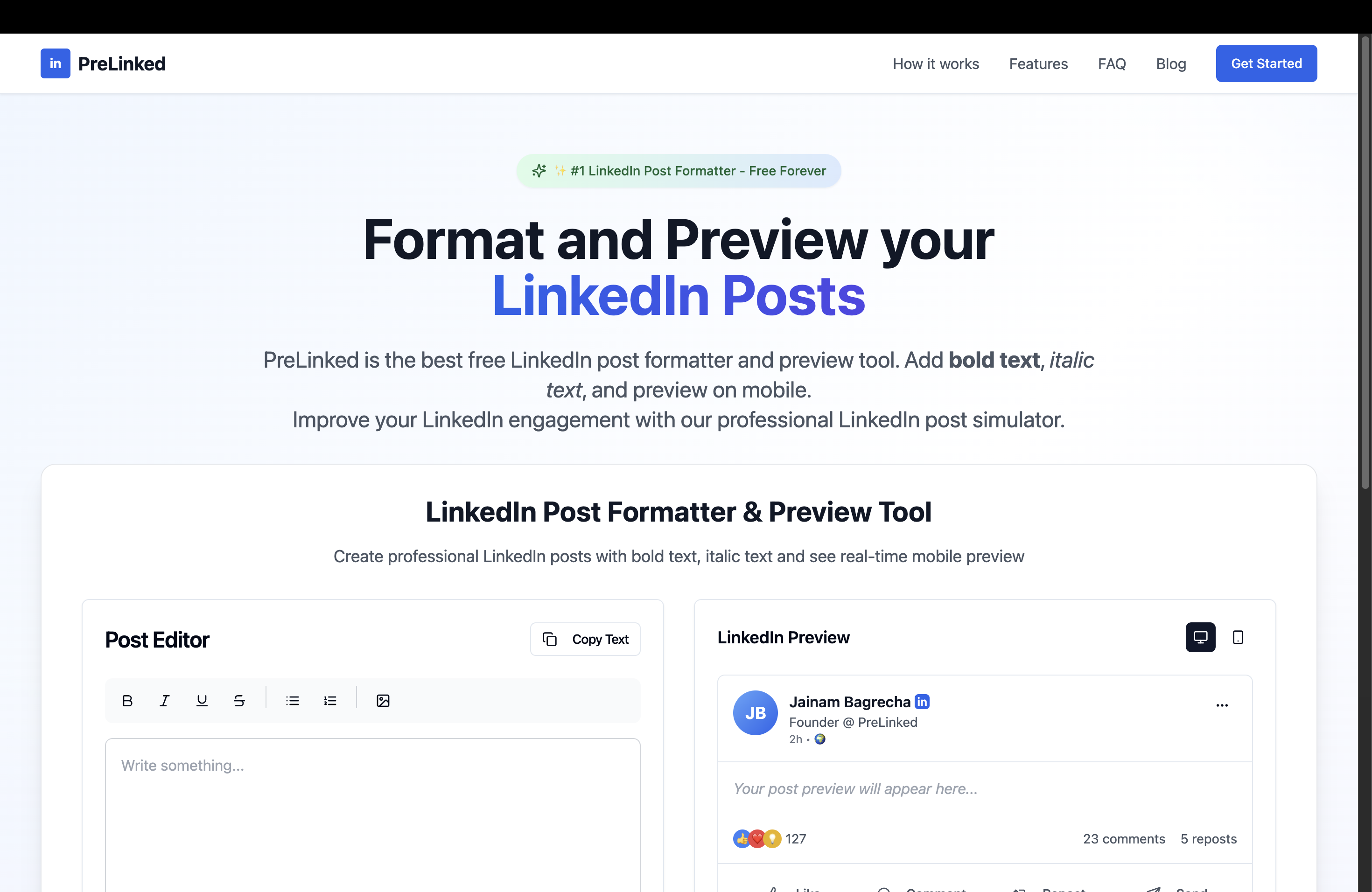 사전 린드 - LinkedIn Post Formatter 및 미리보기 도구 미디어 1
