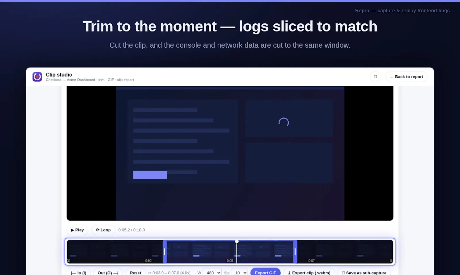 Repro — Capture & replay frontend bugs screenshot 4