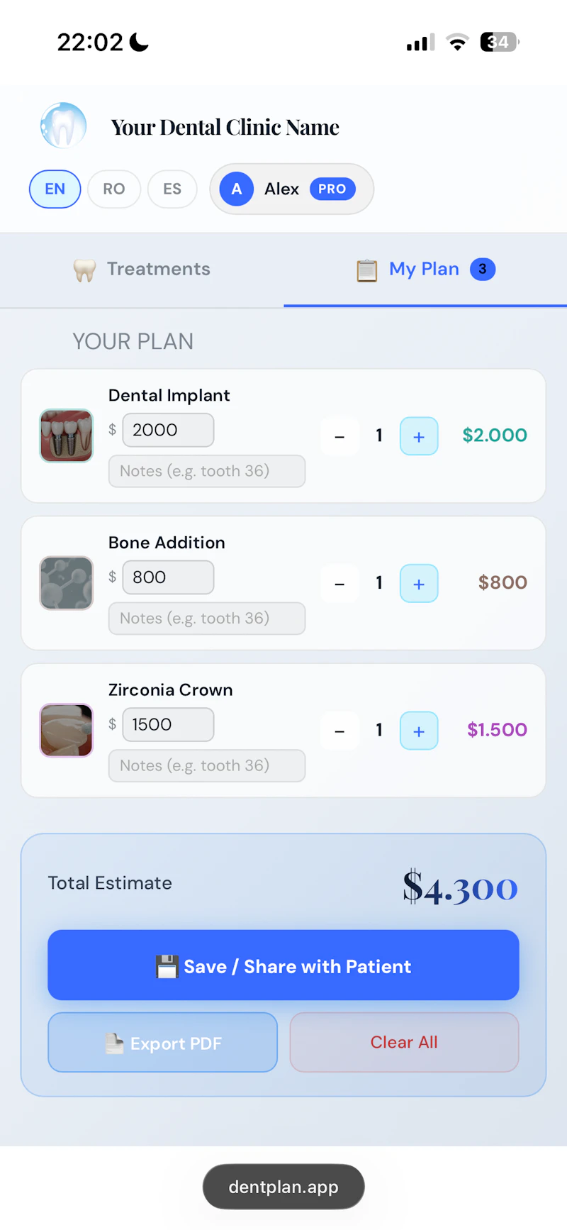 DentPlan — Pro Dental Treatment Planner screenshot 3