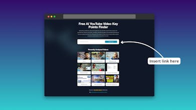 Free AI YouTube Video Key Points Finder gallery image