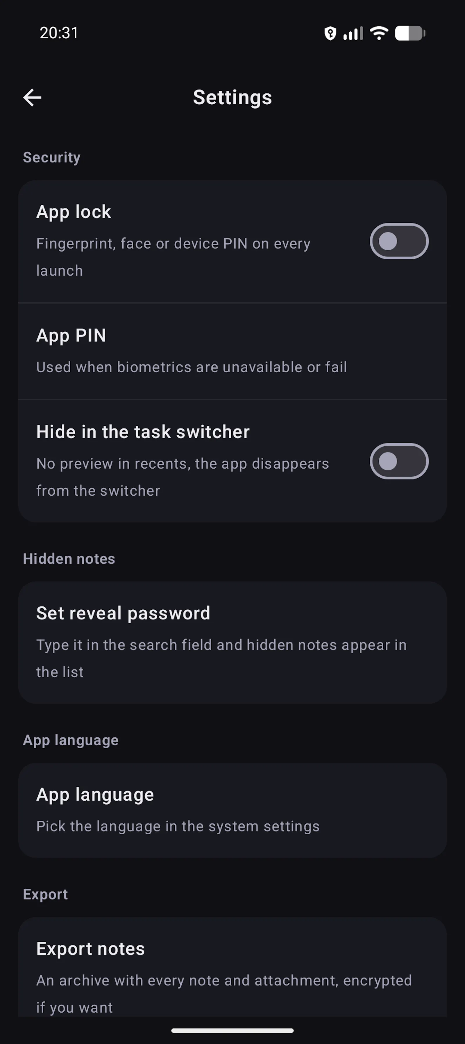 Notes: private & encrypted screenshot 4