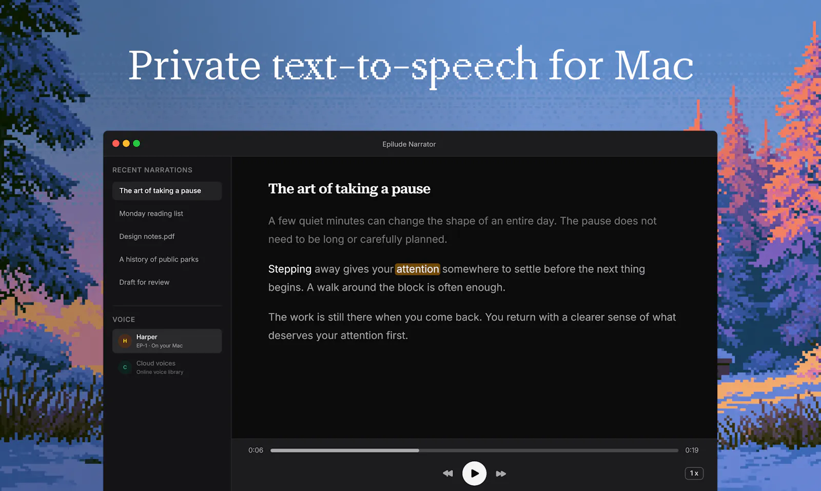 Epilude Narrator screenshot 1