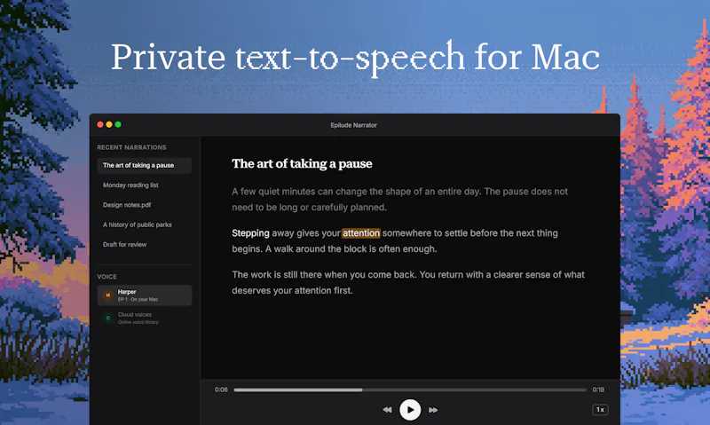 Epilude Narrator screenshot 1