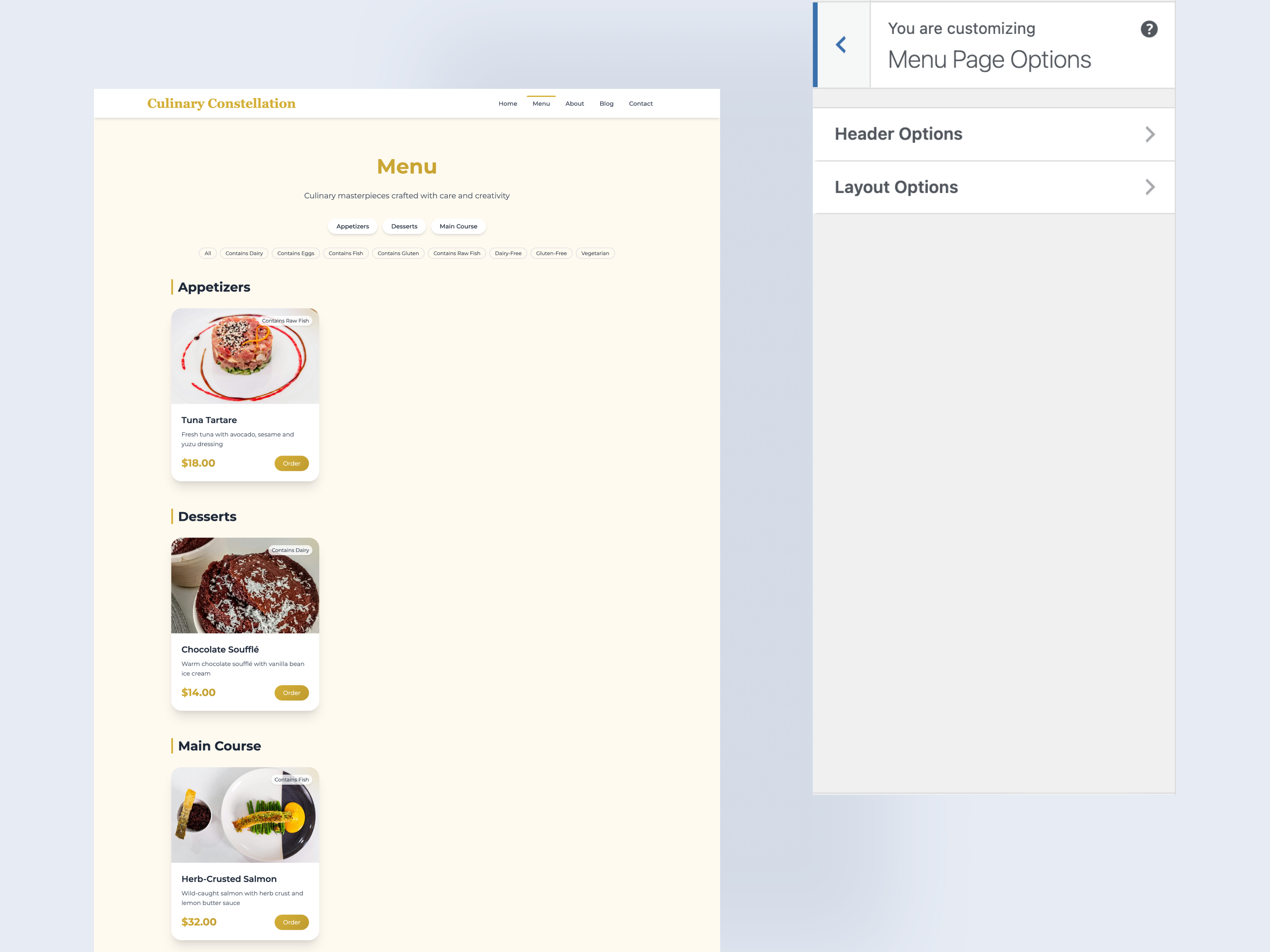 Culinary Constellation WordPress Theme gallery image