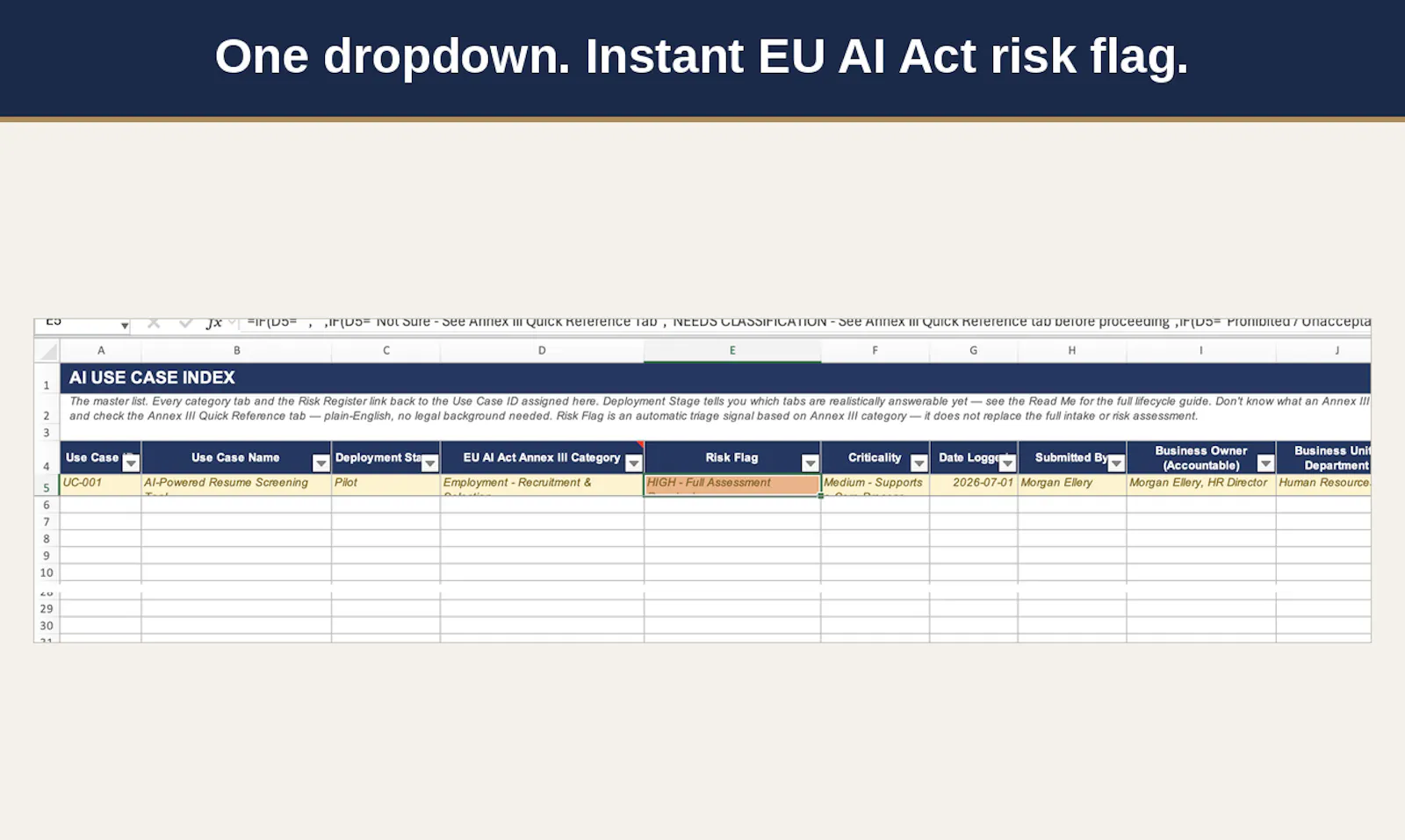 AI UseCase Intake& Risk Register Toolkit screenshot 3