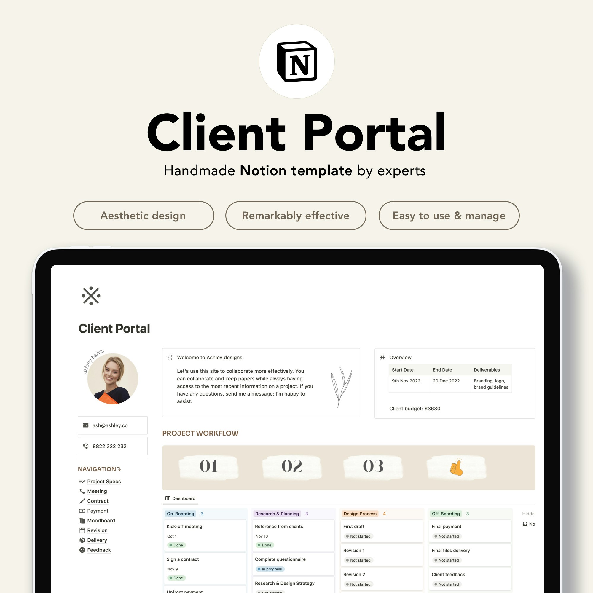 Conception esthétique du portail client
