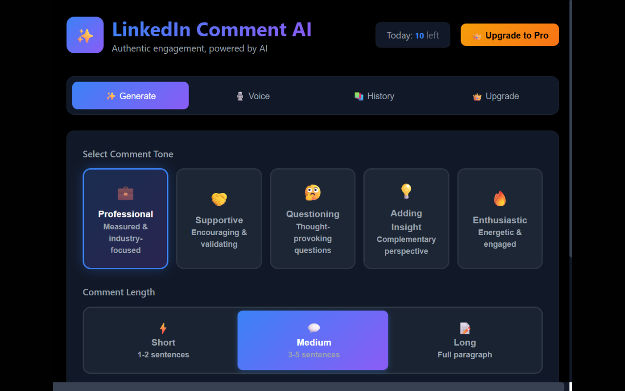 LinkedIn Comment AI screenshot 3