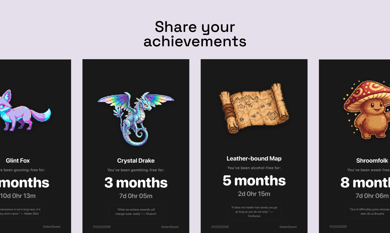SoberQuest - Screenshot 4 showing product features and functionality