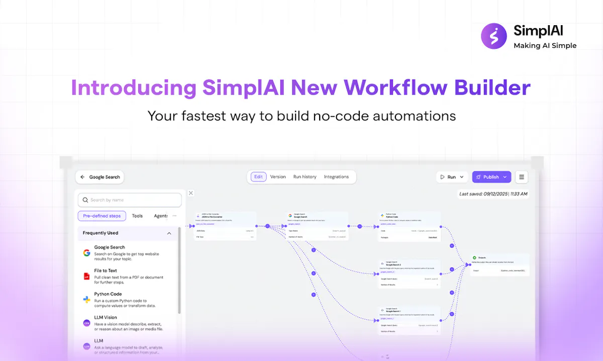 SimplAI New Workflow Builder