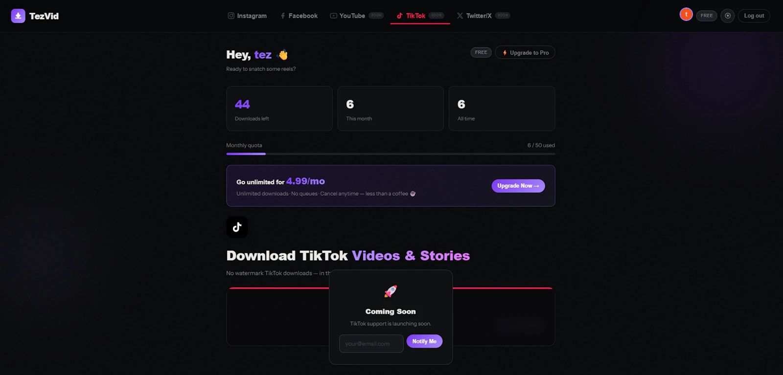 TezVid-Free Insta, FB, YT Video Download screenshot 9