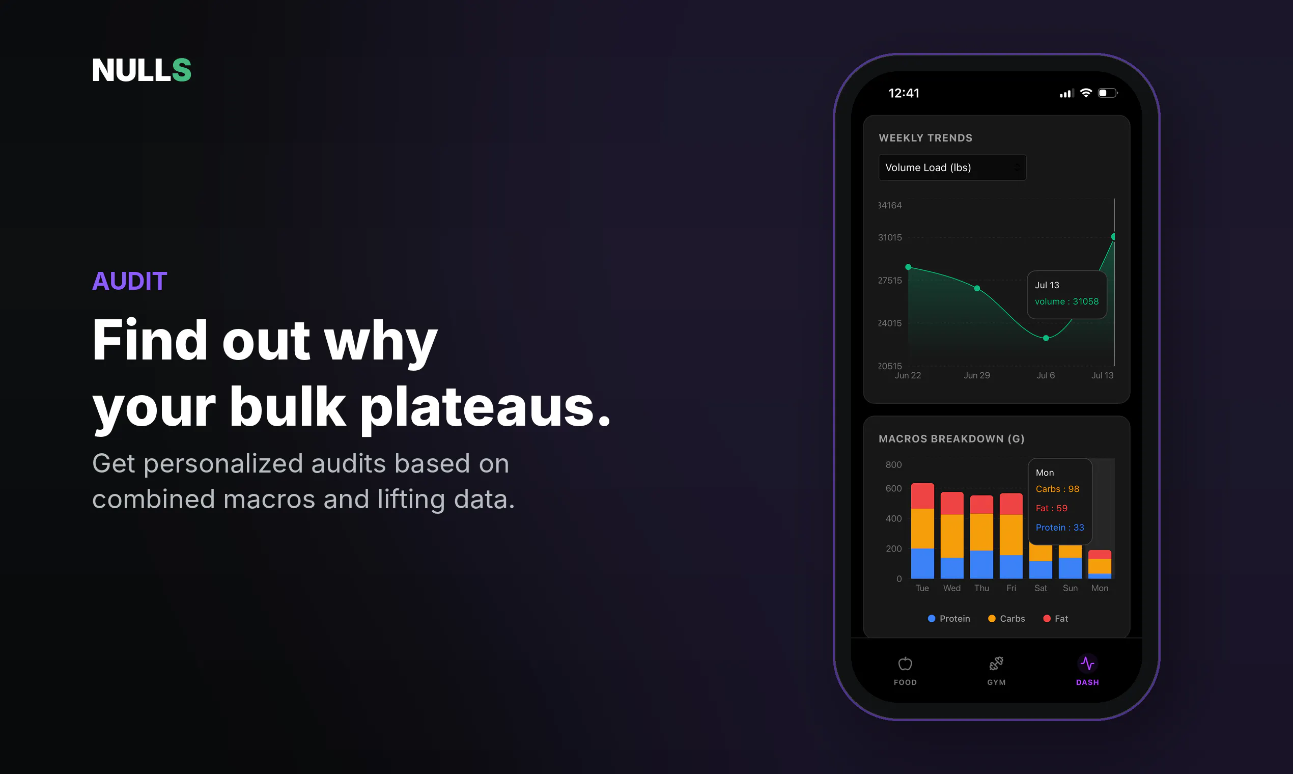 Nulls Tracker - AI Bulking & Macro Log gallery image