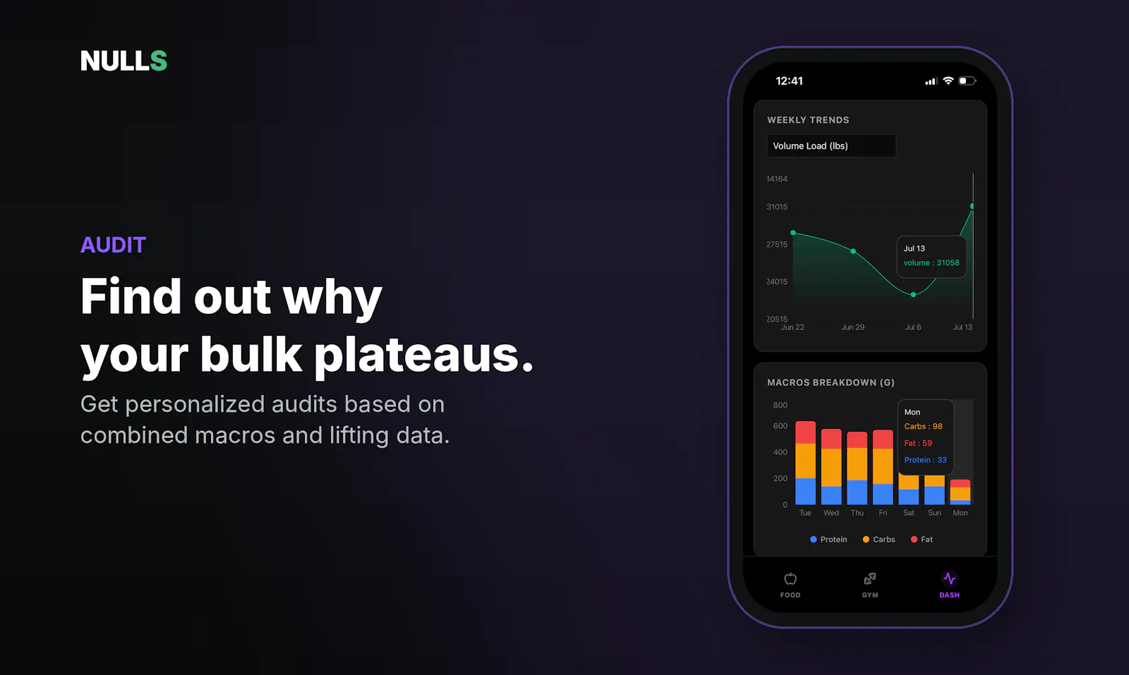 Nulls Tracker - AI Bulking & Macro Log screenshot 4
