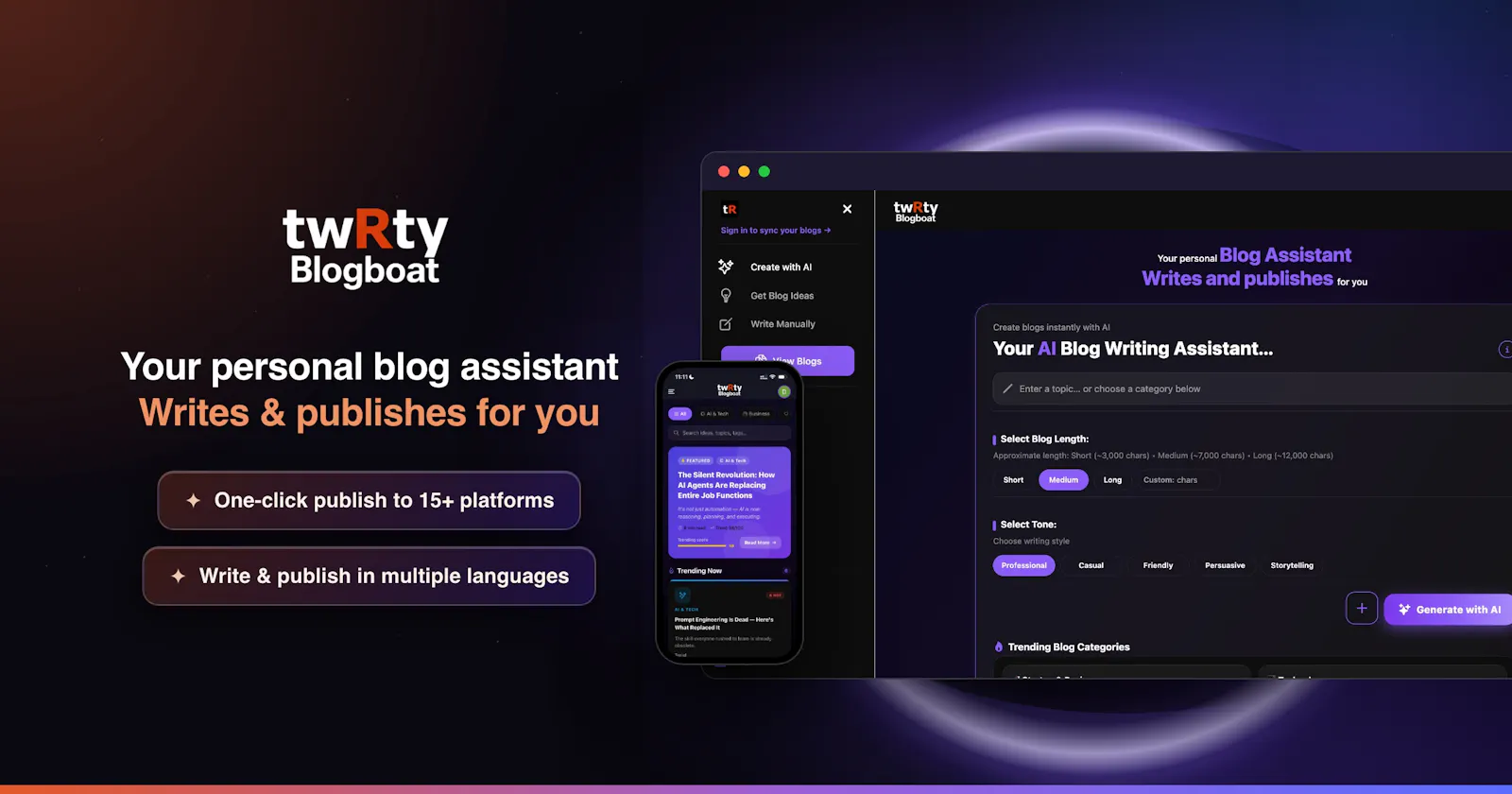 twRty Blogboat screenshot 2