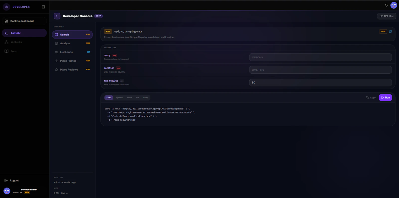 ScrapeRadar screenshot 3