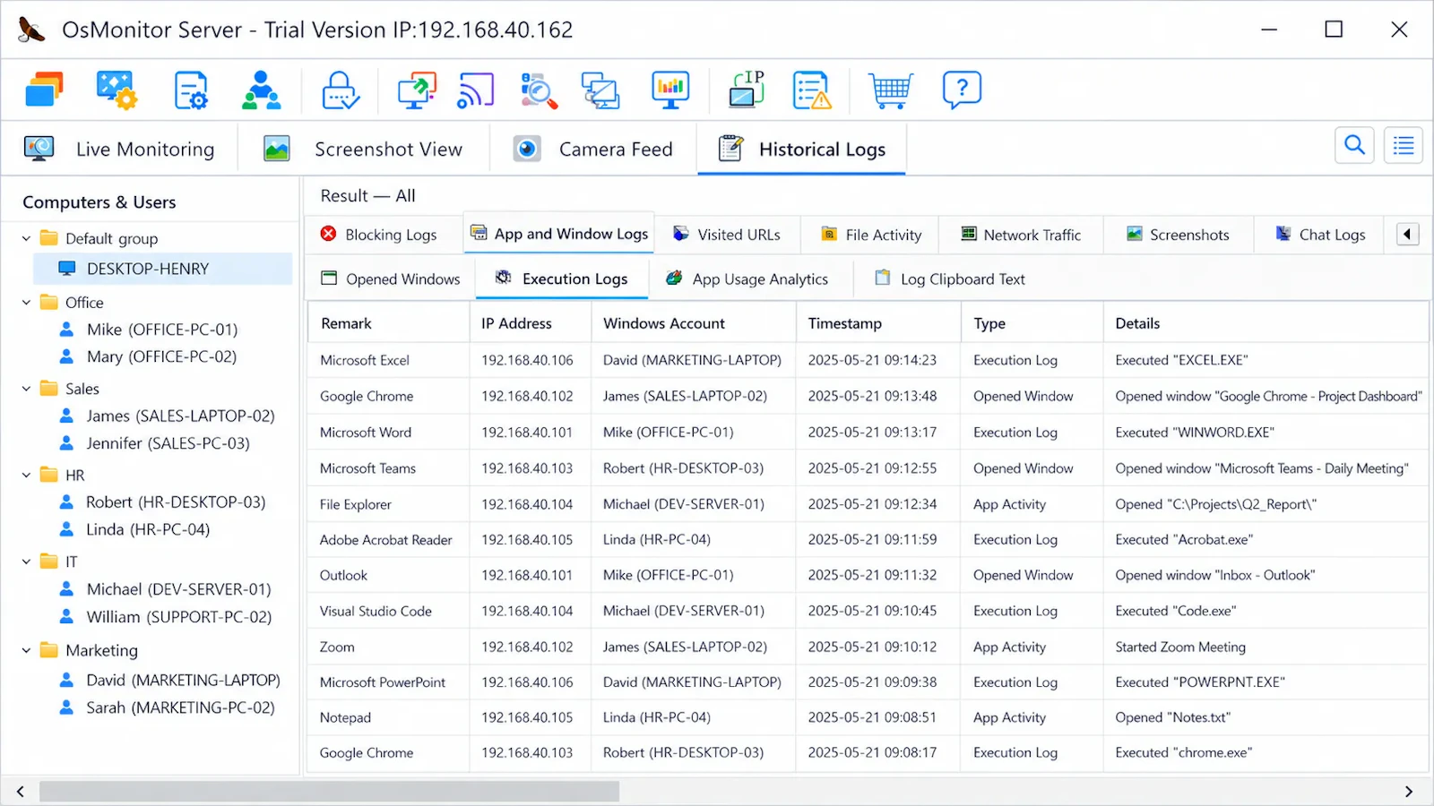 OsMonitor Employee Monitoring Software screenshot 5