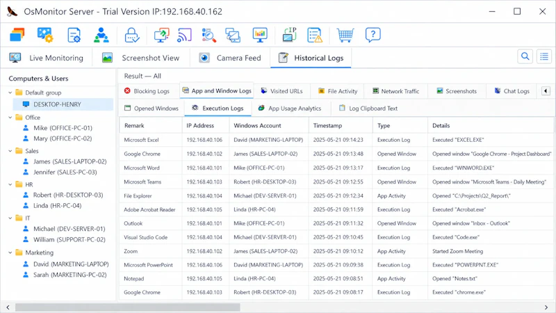 OsMonitor Employee Monitoring Software screenshot 5