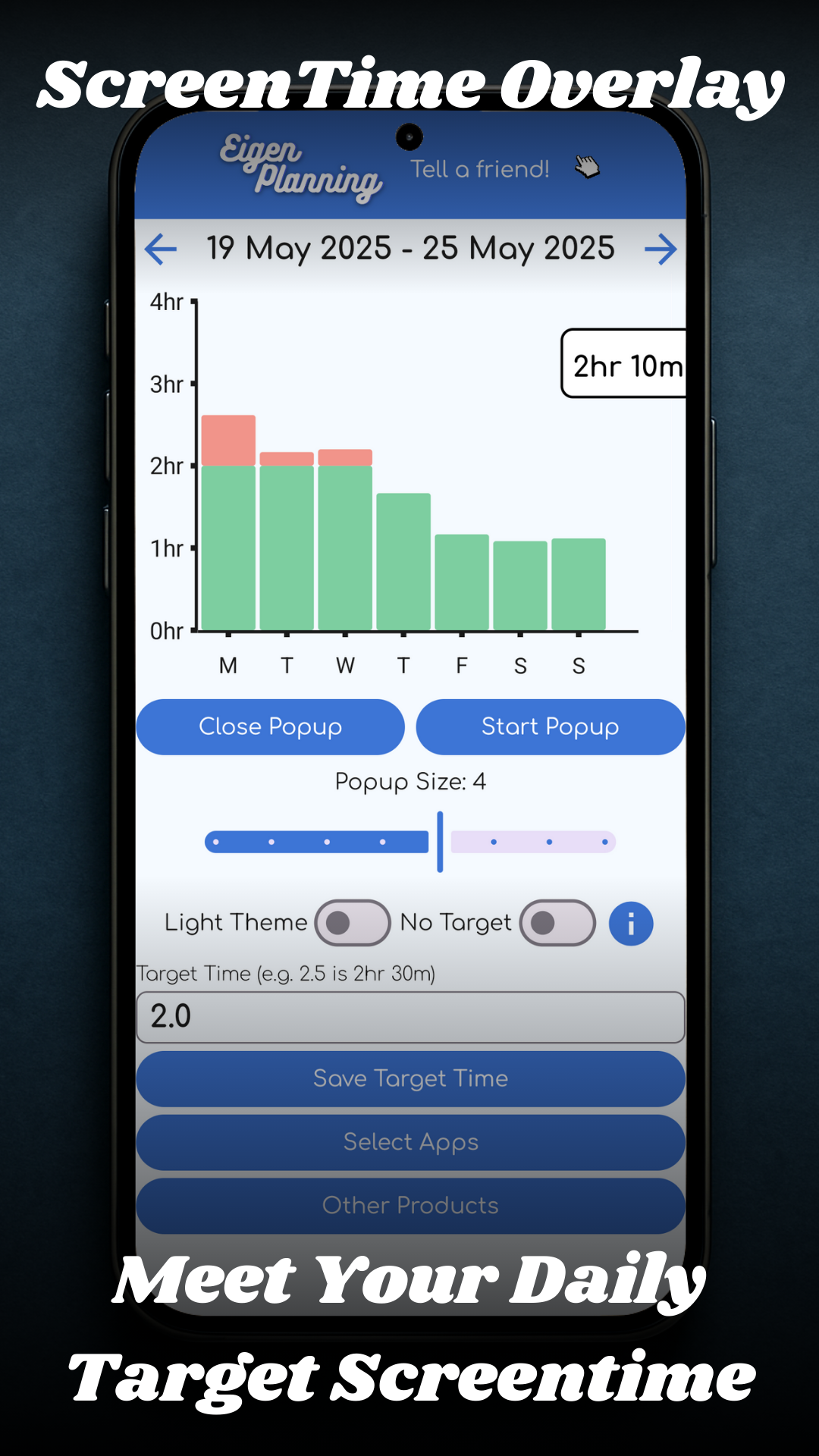 Screentime Overlay - การใช้งานแบบเรียลไทม์ - แสดงเวลาหน้าจอมือถือเป็นป๊อปอัพเหนือแอพอื่น ๆ media 2