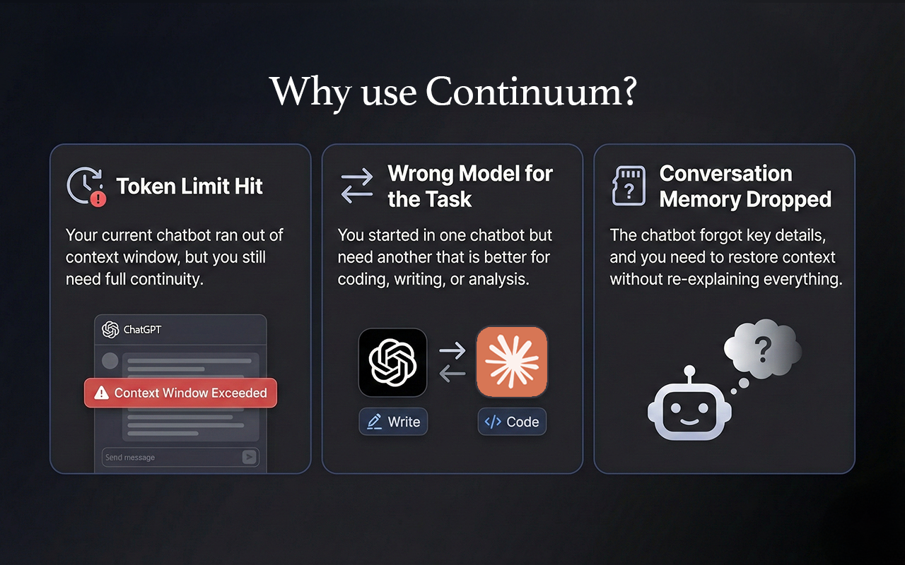 Continuum: Export and Import AI Chats gallery image