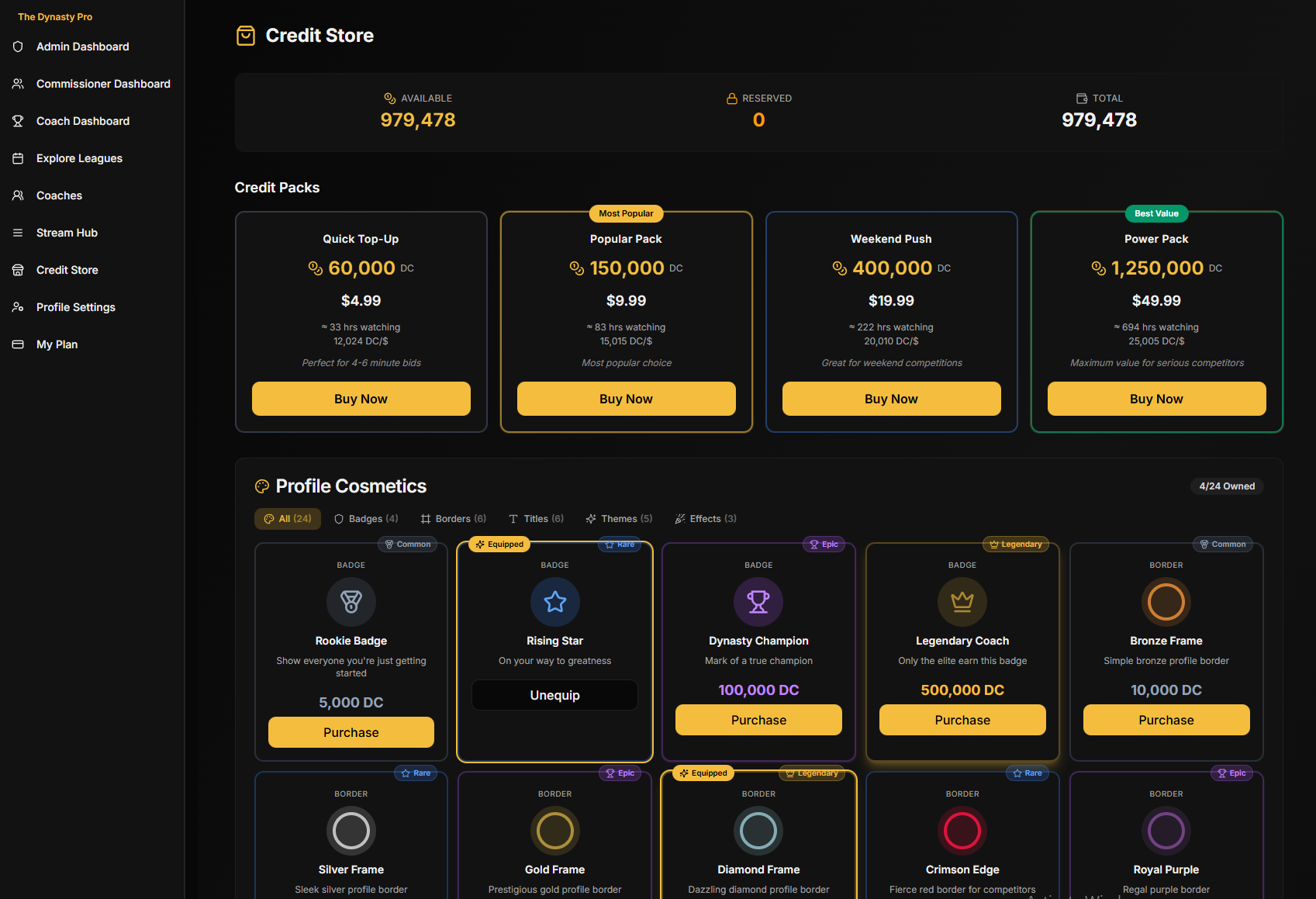 The Dynasty Pro - Screenshot 4 showing product features and functionality