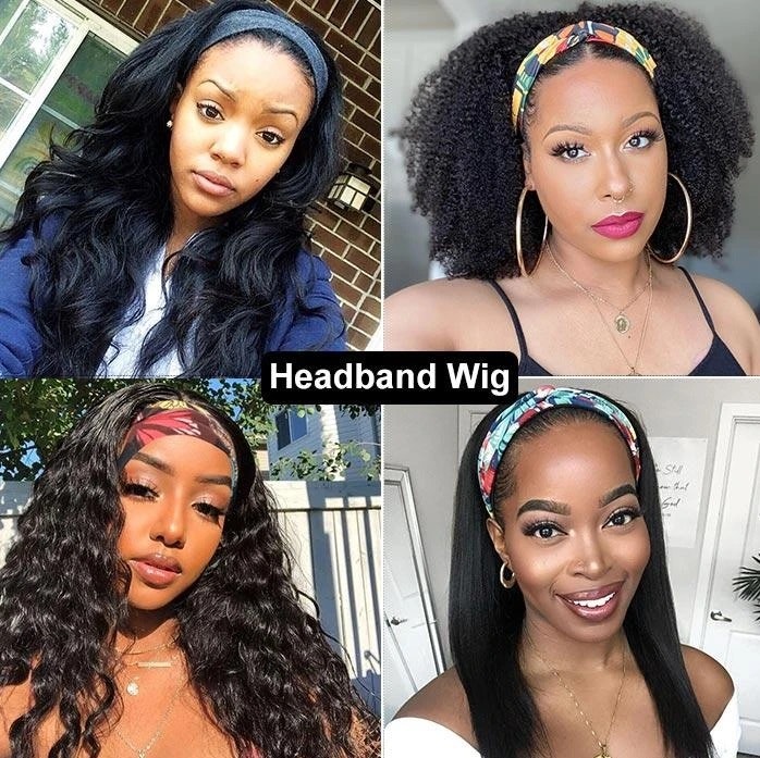 human hair headband wig