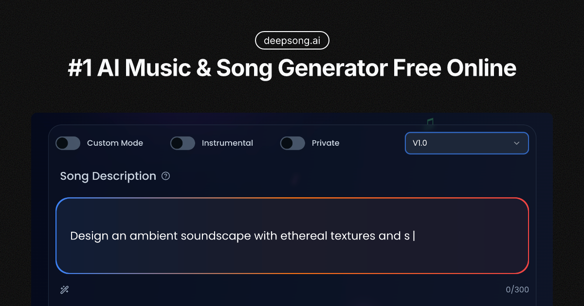 Deepsong ai - ＃1 AI音樂和歌曲生成器免費在線| deepsong.ai media 1