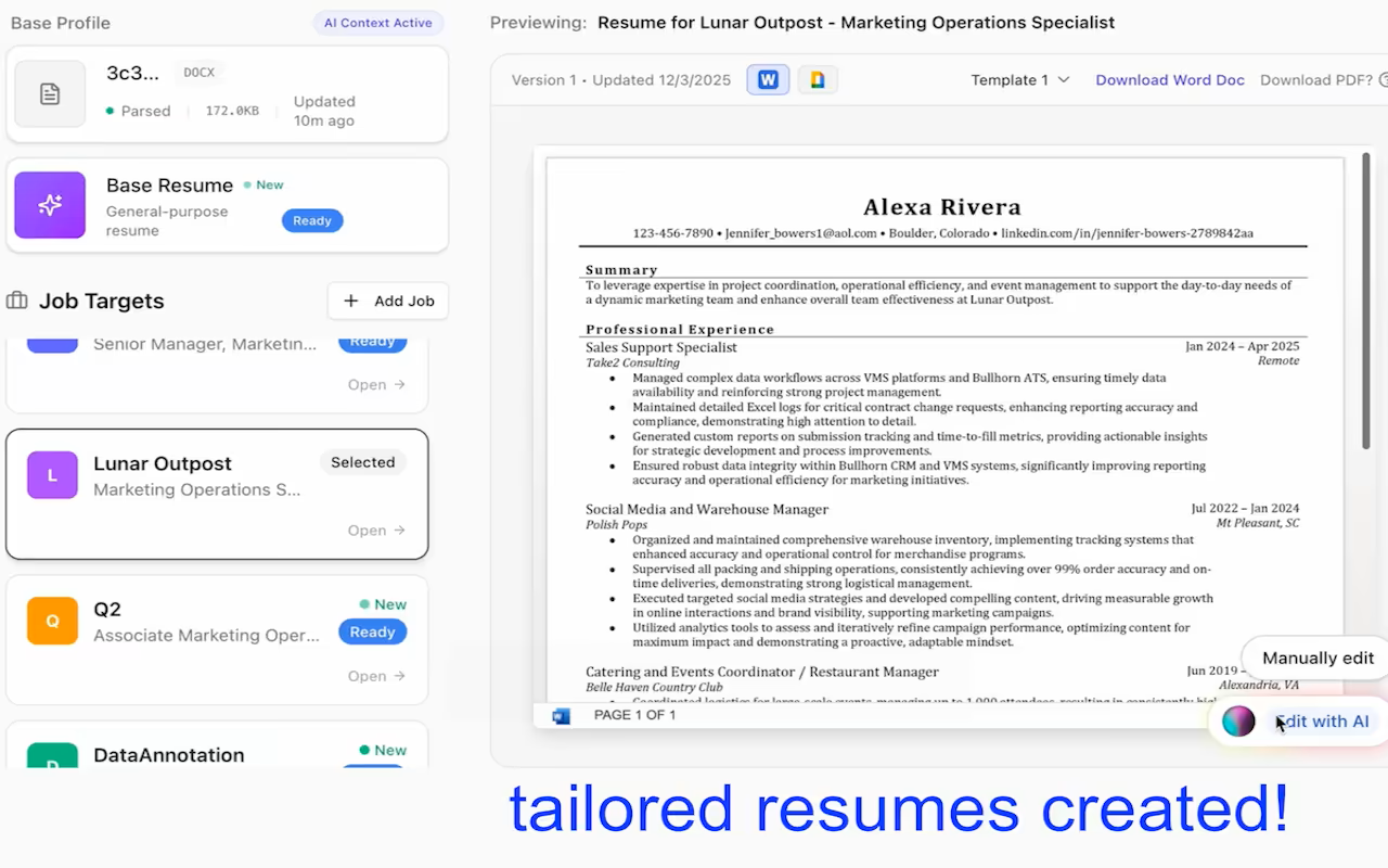 CVGist Multi Resume Generator gallery image