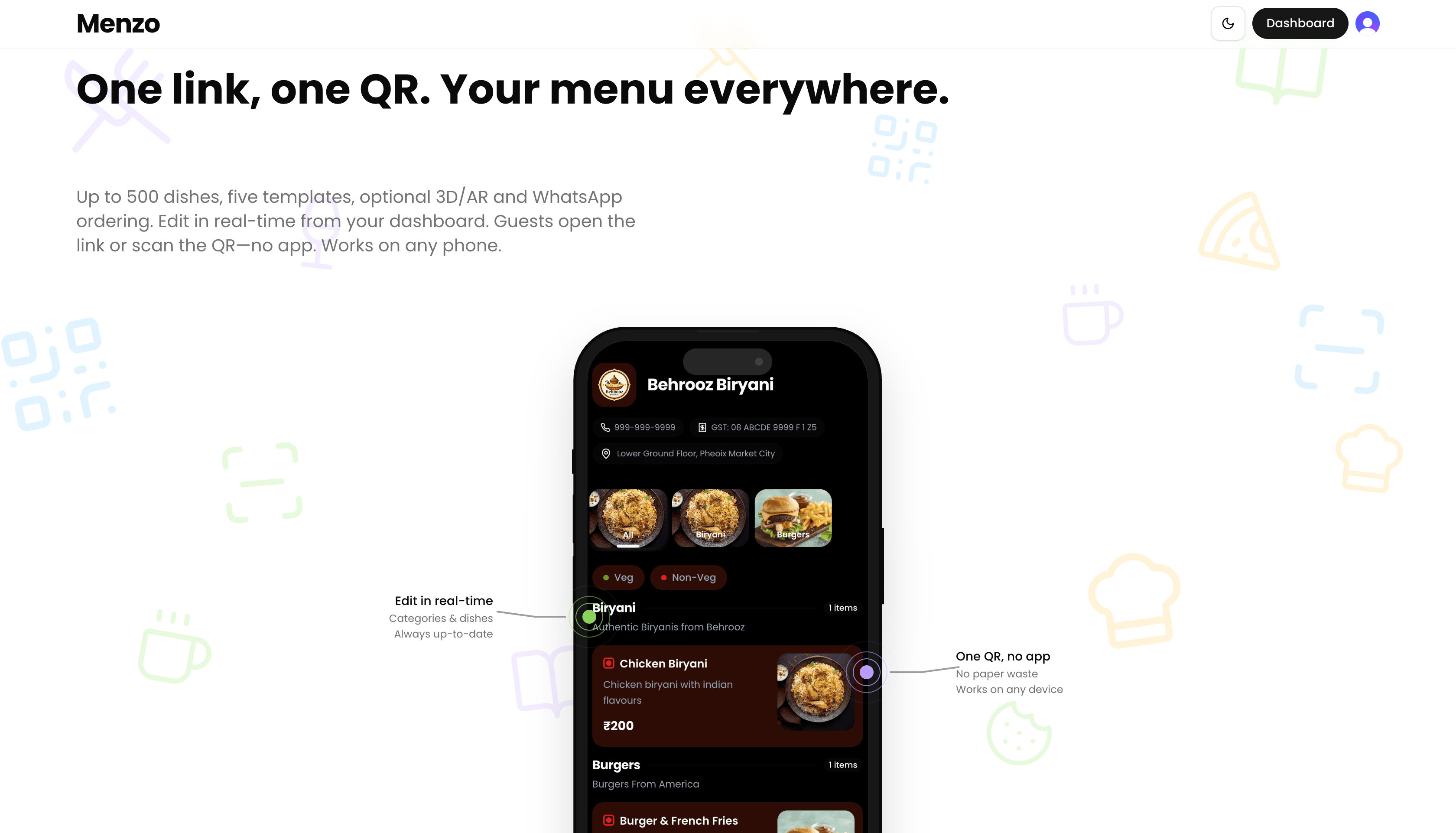 Menzo by CortexUI - Main product screenshot demonstrating key features and user interface