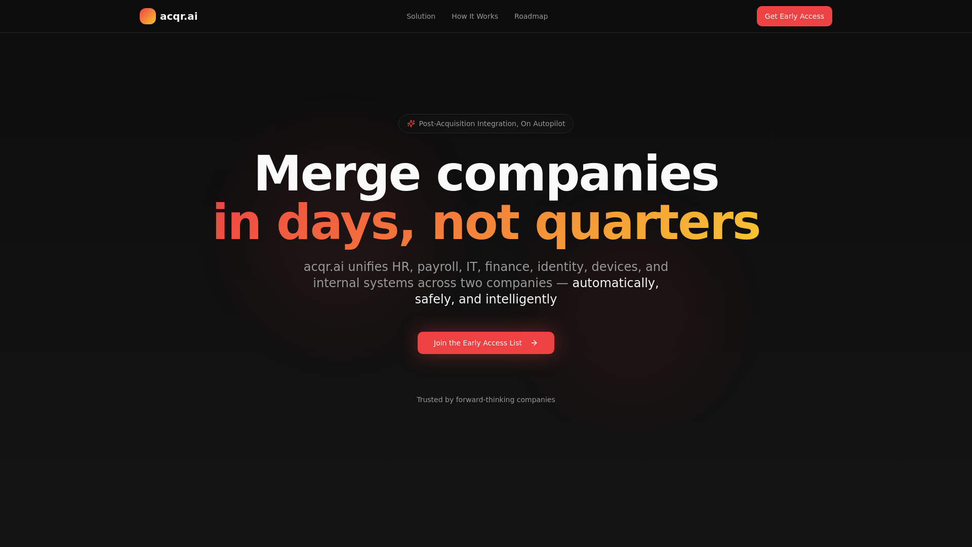 ACQR.ai - Main screenshot showing features and interface