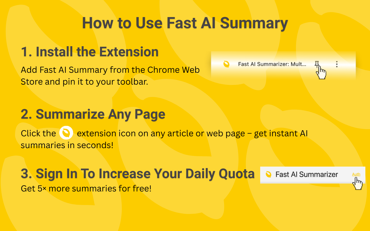 Summizzatore AI veloce EXT - Riepilogo della pagina web multilingue con citazioni, dimensionamento, tema media 7