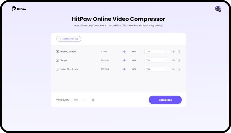 Media Pemampat video dalam talian hitpaw 2