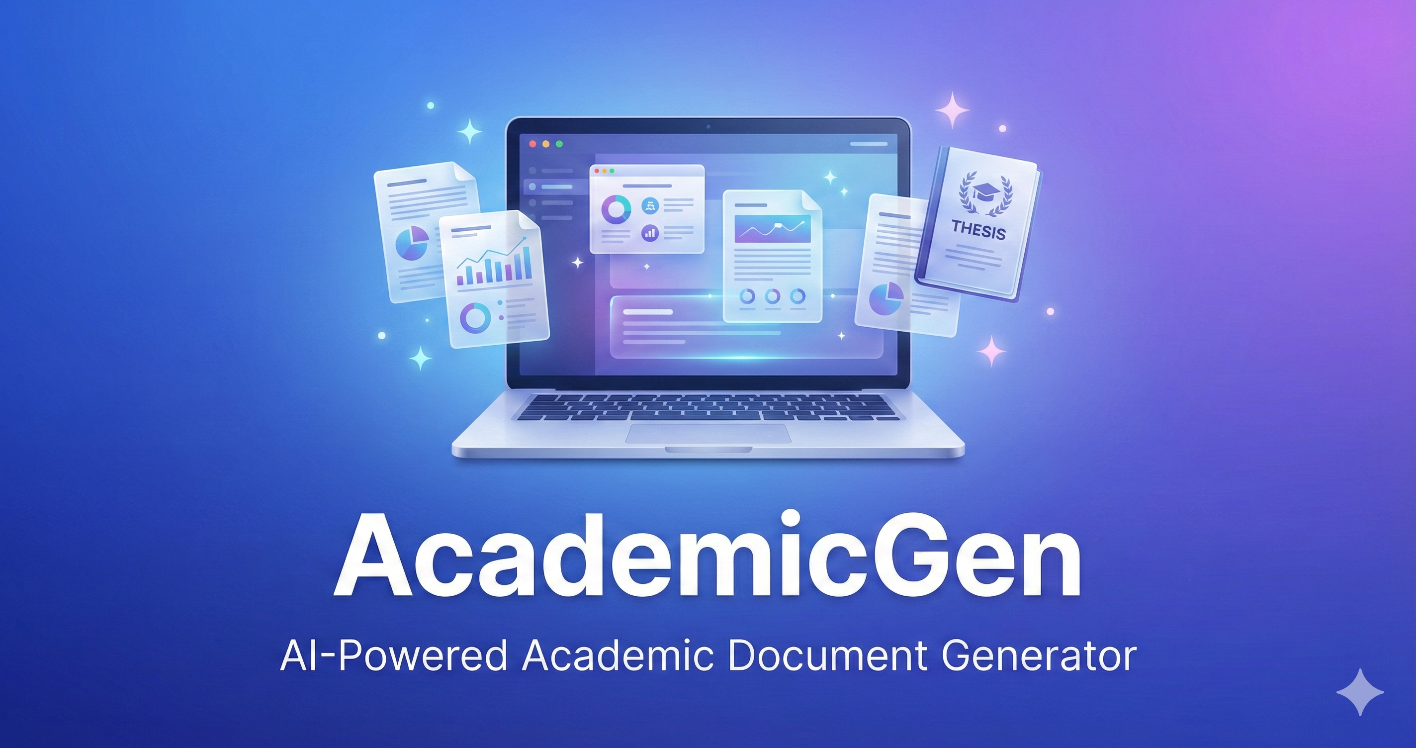 AcademicGen - Main product screenshot demonstrating key features and user interface
