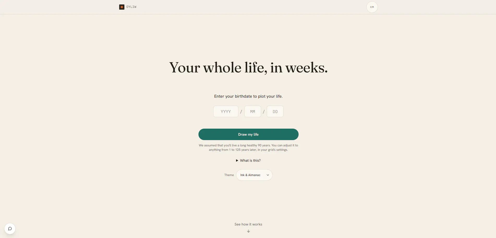 OYLIW — Your whole life, in weeks gallery image