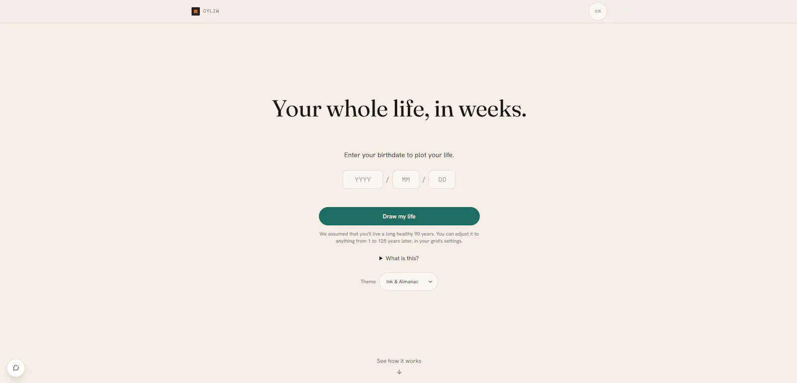 OYLIW — Your whole life, in weeks screenshot 3