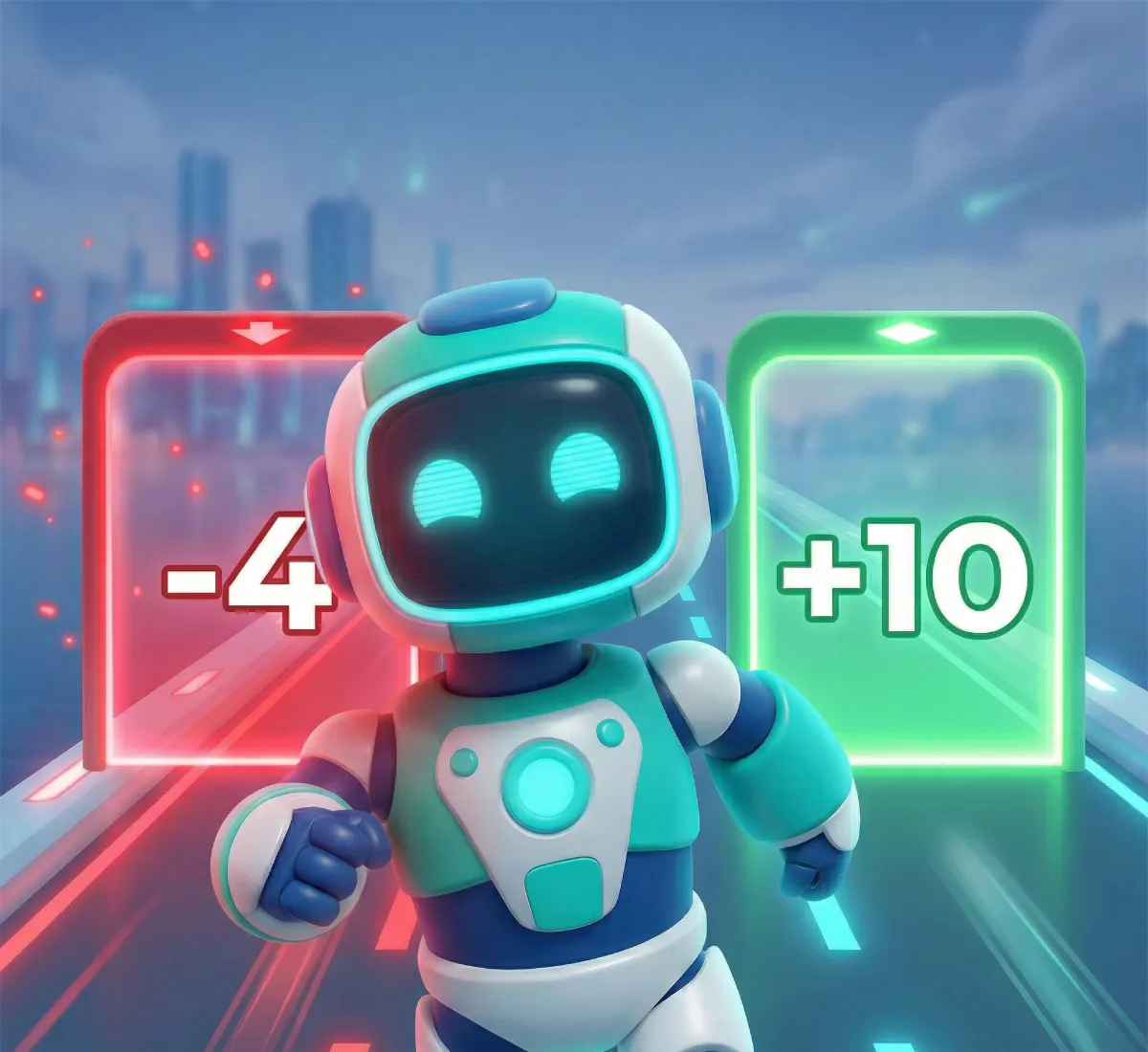 NeonBot Rush: Crowd Runner 3D
