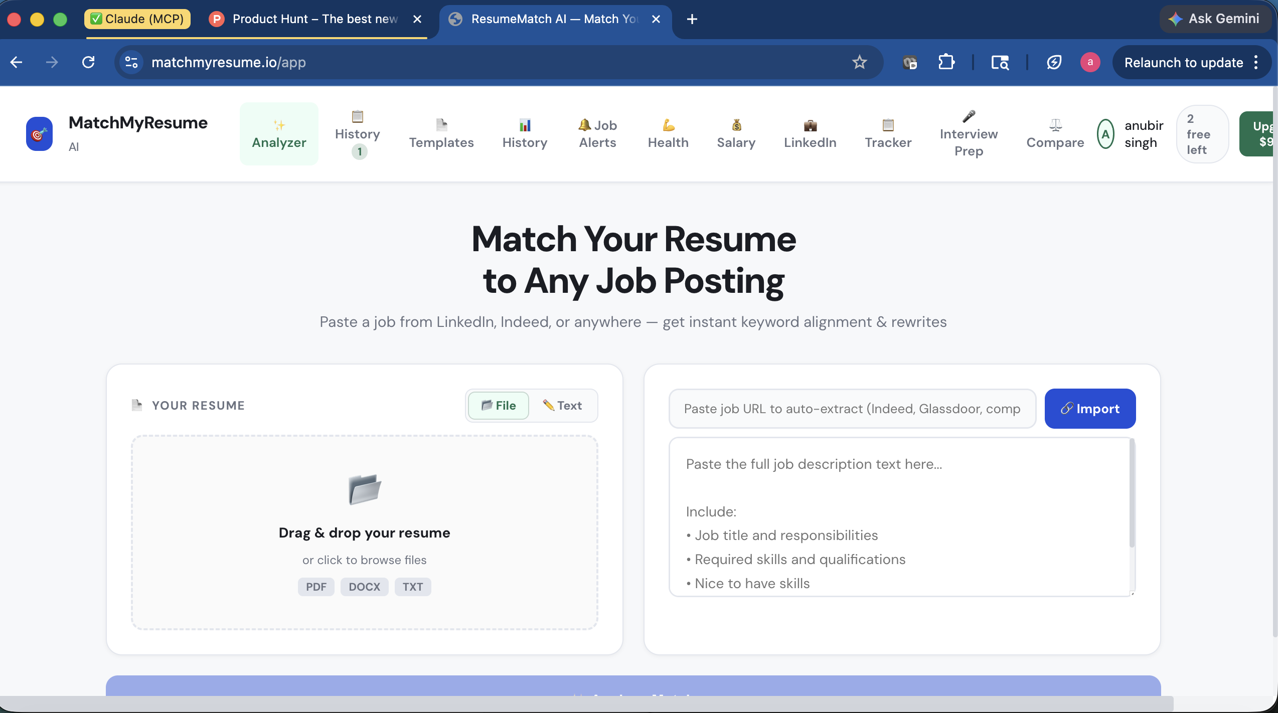 MatchMyResume AI