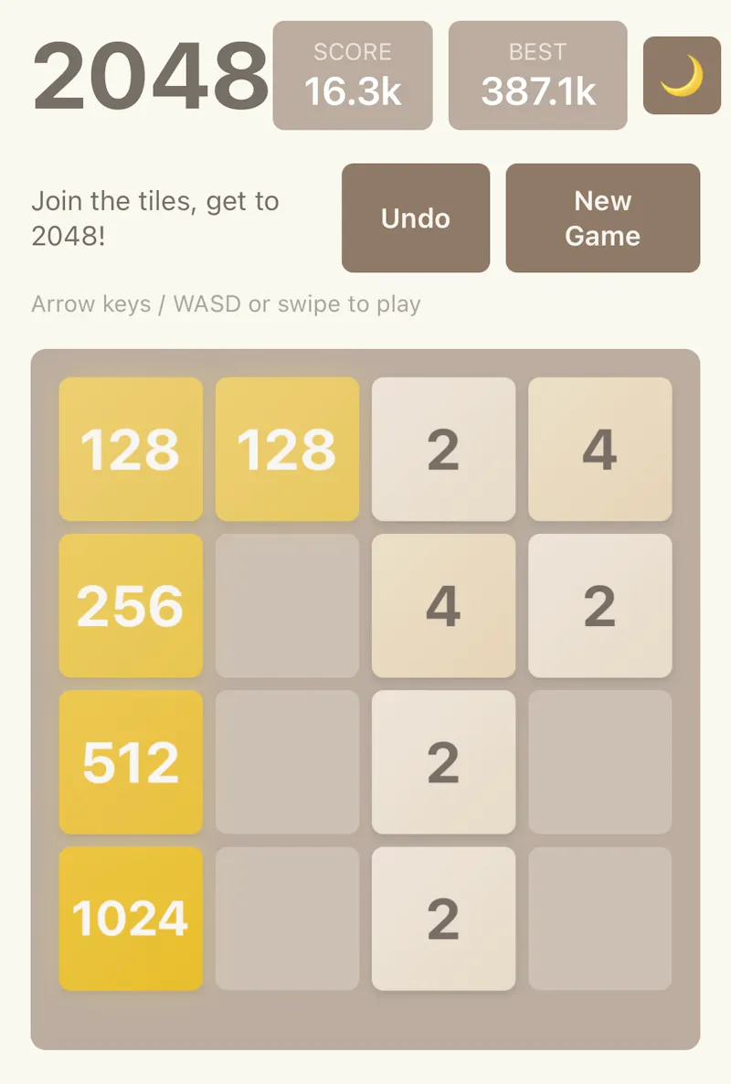 2048 Game screenshot 4