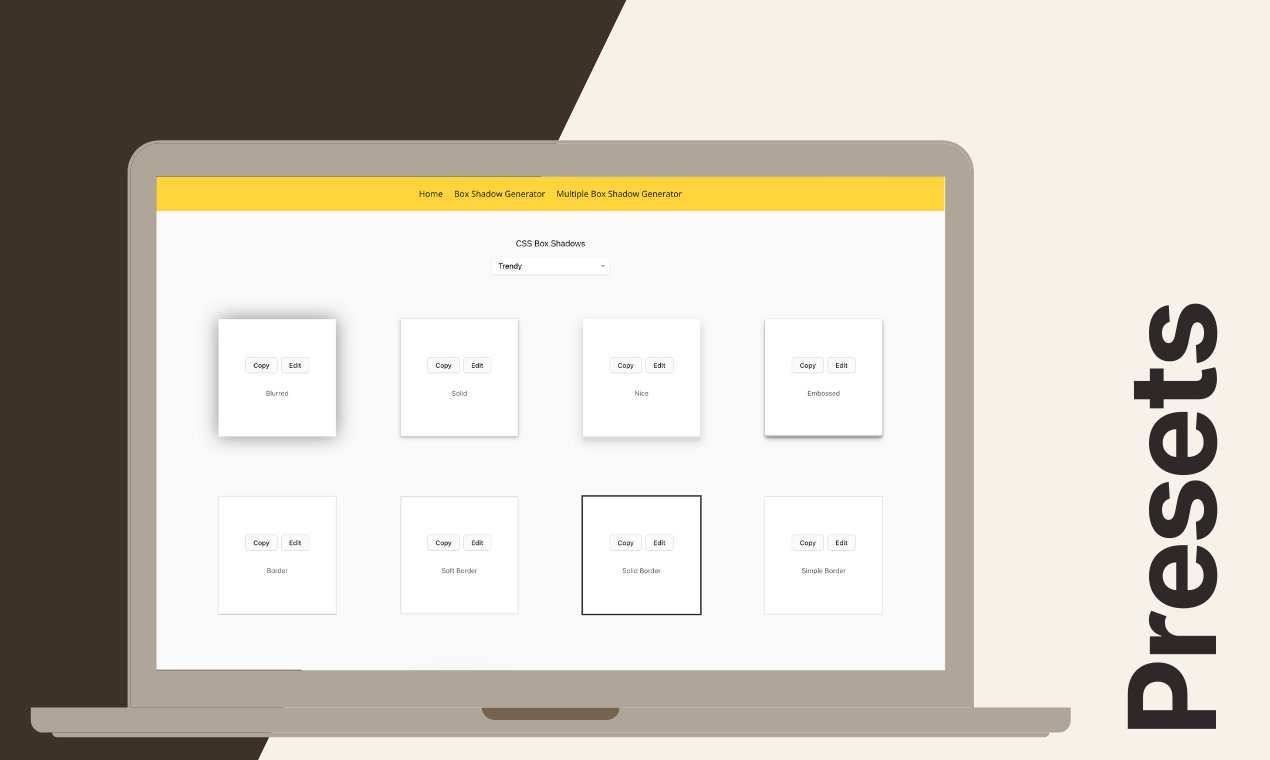 CSSボックスシャドウジェネレーター - CSSボックスシャドウを生成するための無料のオンラインツール。メディア2