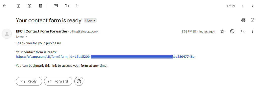 Contact Form Forwarder - Main product screenshot demonstrating key features and user interface