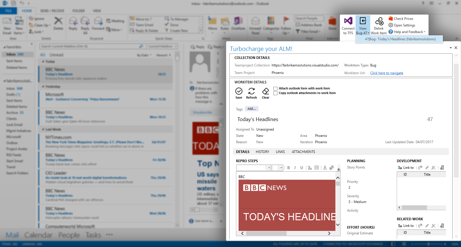 TMO-TFS Meets Outlook gallery image