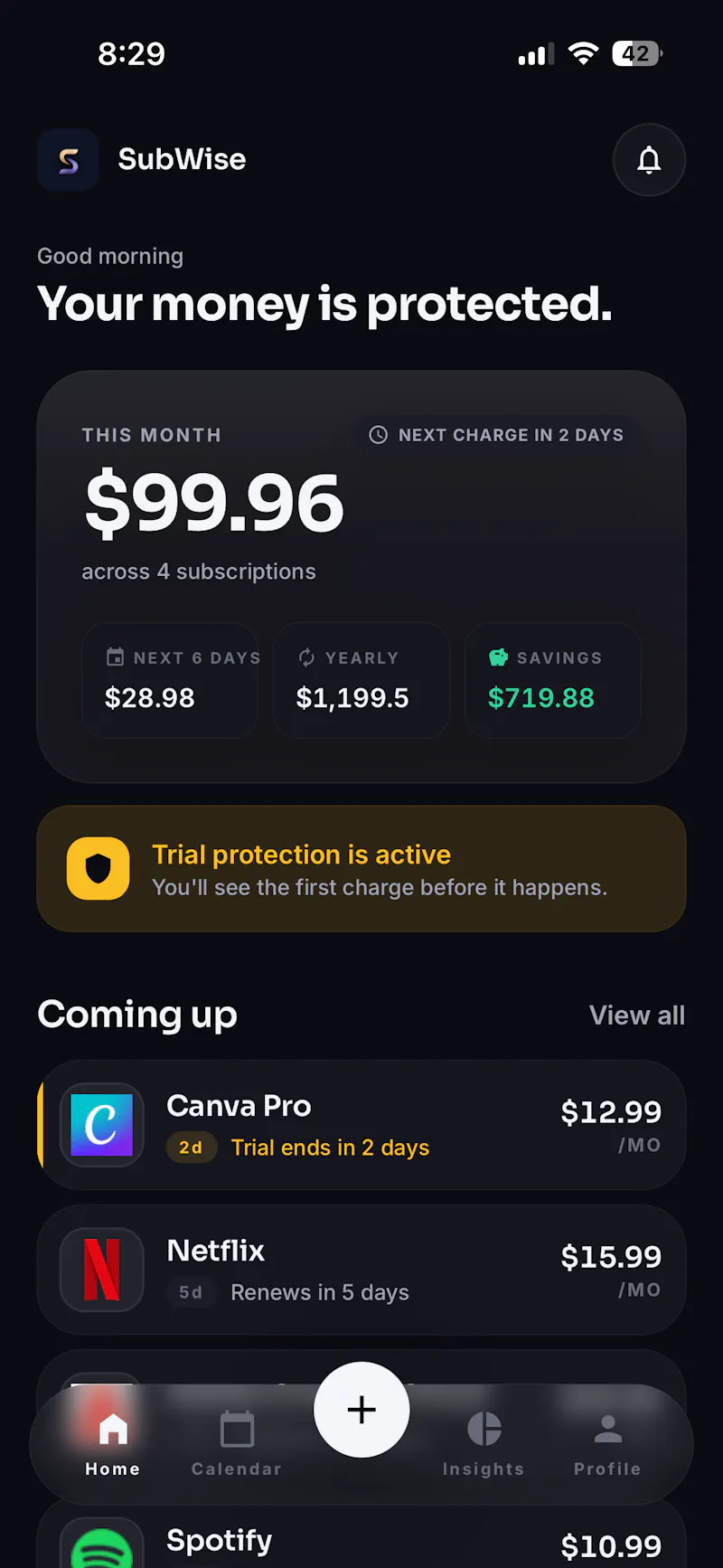 SubWise : Subscription Tracker screenshot 2