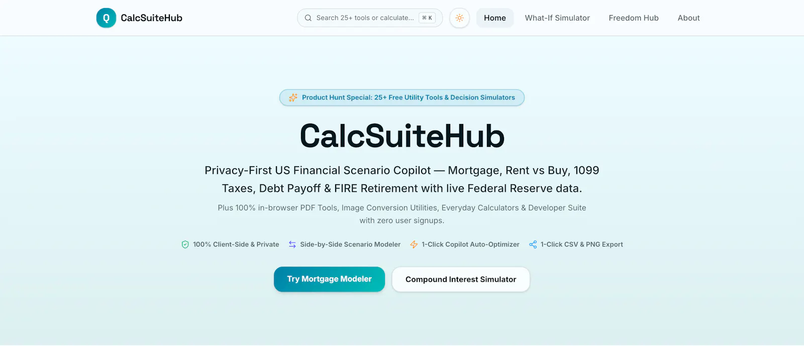 CalcSuiteHub screenshot 1