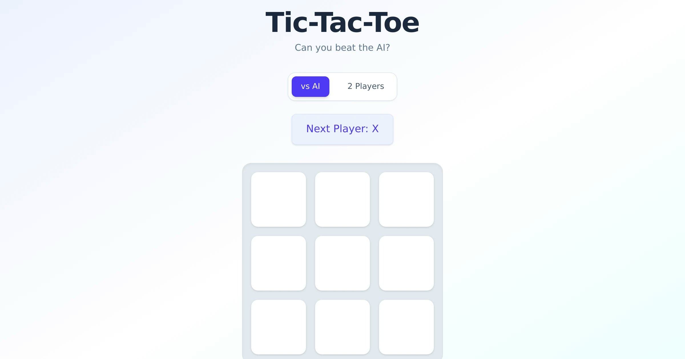Tictac toe - Main product screenshot demonstrating key features and user interface