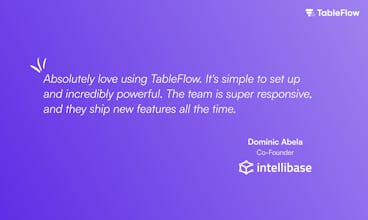 TableFlow - Salta mesi di lavoro di ingegneria immagine.