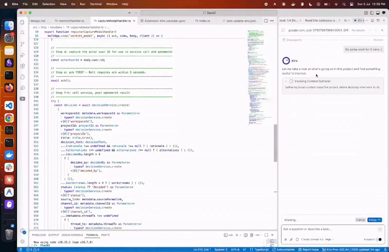 YouTube embedded on Kiro's Agentic IDE screenshot 1 (video preview)