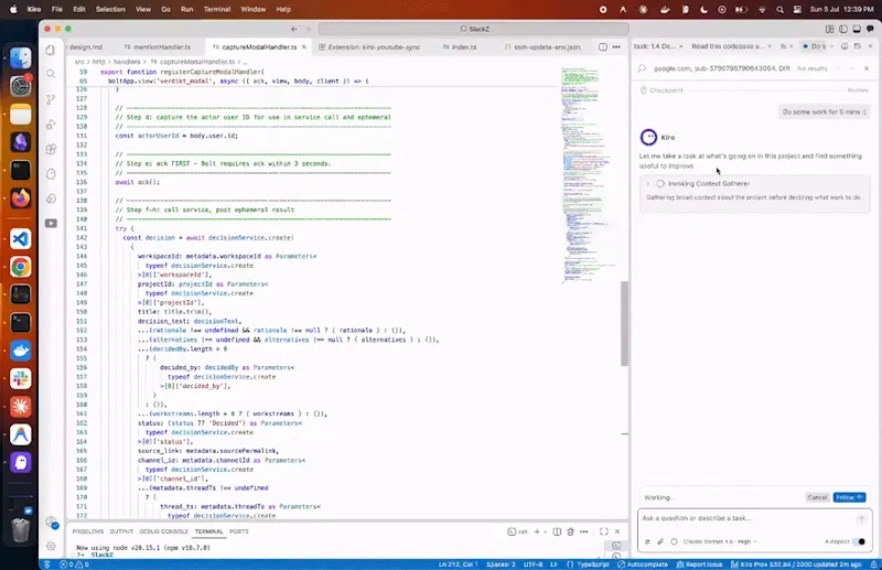 YouTube embedded on Kiro's Agentic IDE screenshot 1 (video preview)