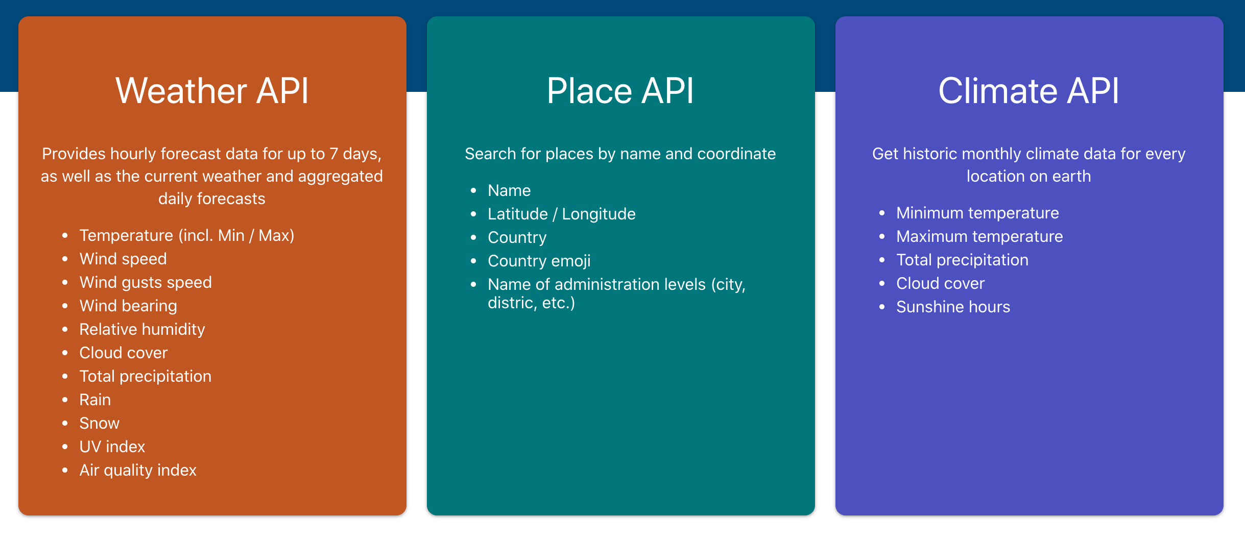 easy weather api easy weather api