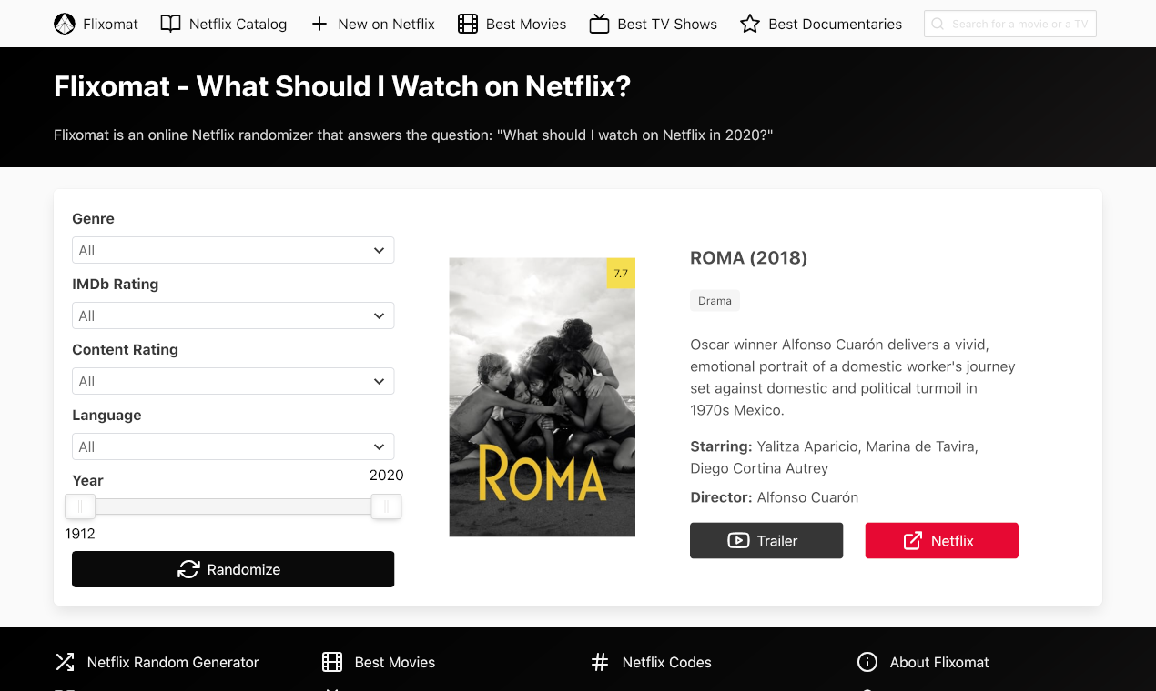 60 Top Pictures Random Netflix Movie Generator 2020 : Netflix Roulette