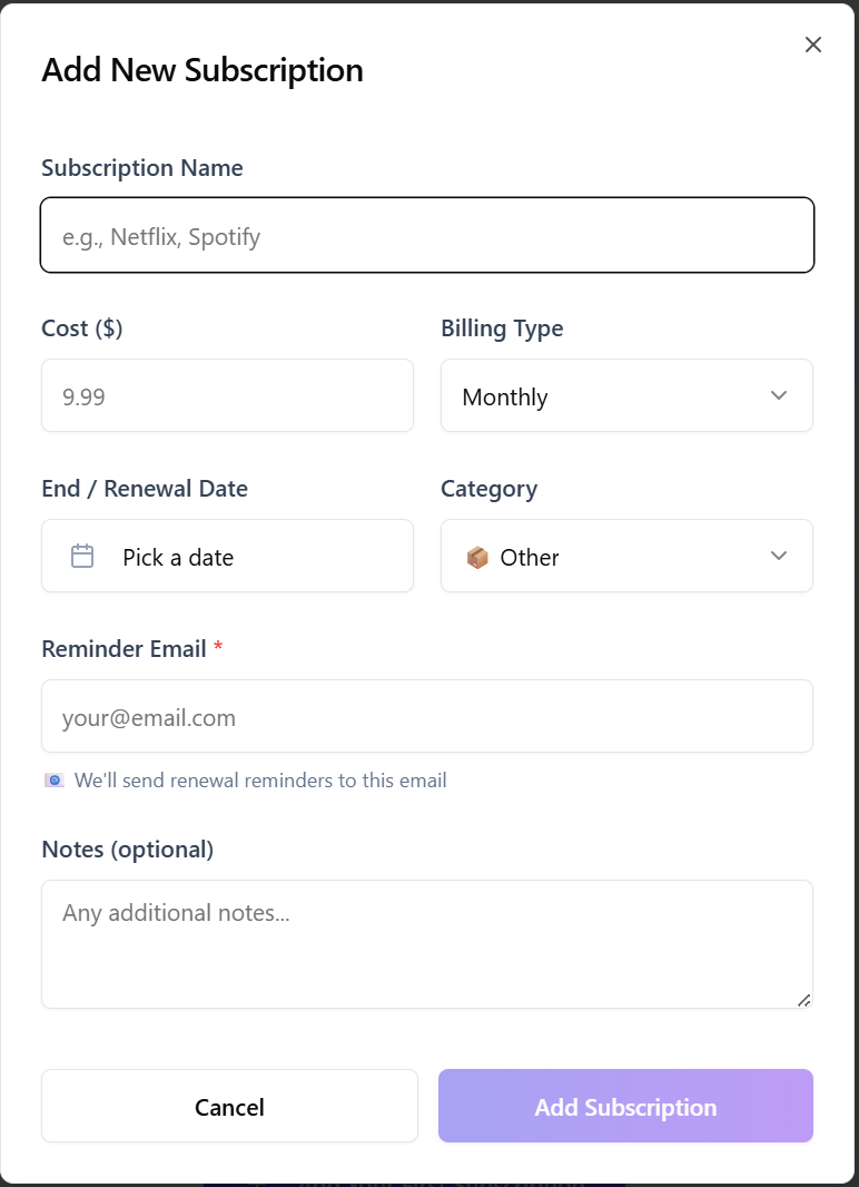 SubScribeWise  gallery image