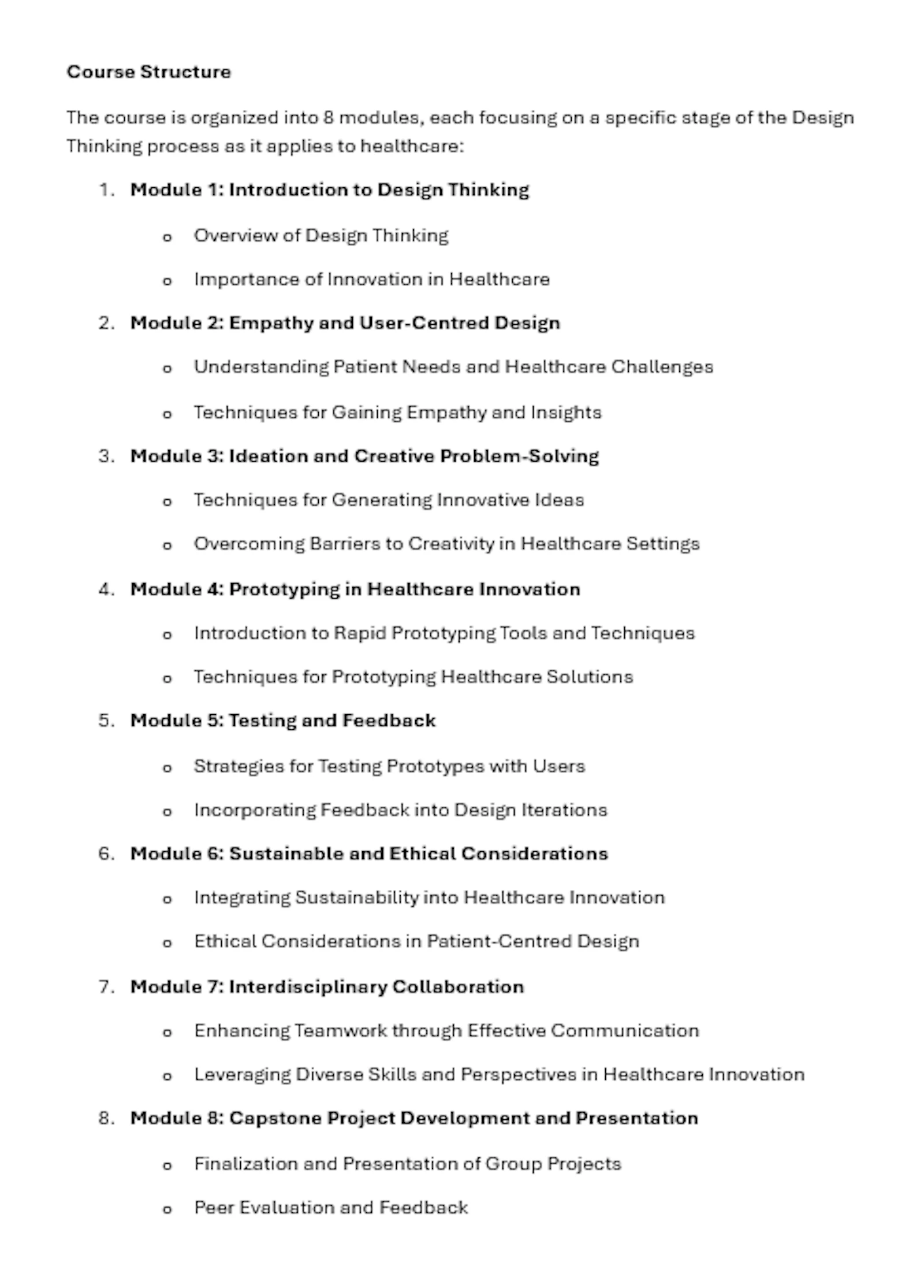 Design Thinking in Healthcare Innovation screenshot 3