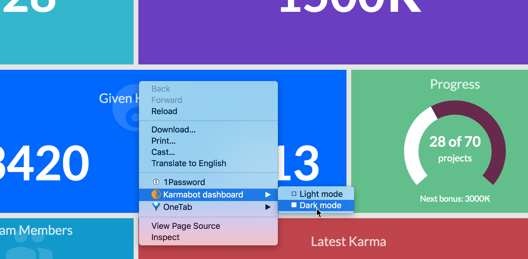 Karmabot Dashboard gallery image